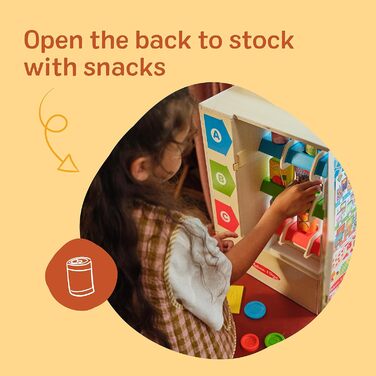 Ігровий набір Торговий автомат Melissa & Doug, 19 деталей, зі снеками, напоями та монетами, розвиваюча іграшка для дітей від 3 років