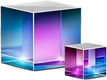 Спектроскопічна призма, що розділяє призму, напівпрозора, напівзворотна, склеєна чотирикутна призма, невелика телевізійна голокубічна (25,4x25,4x25,4)