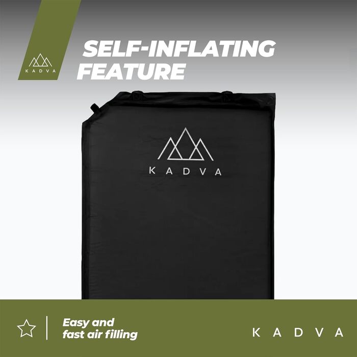 Самонадувний килимок Aero зручний, легкий та міцний килимок для сну. Ідеально підходить для кемпінгу та походів. Зовнішній шар 100 поліестер. Внутрішній шар 100 поліуретан. 182 x 52 см. Чорний.