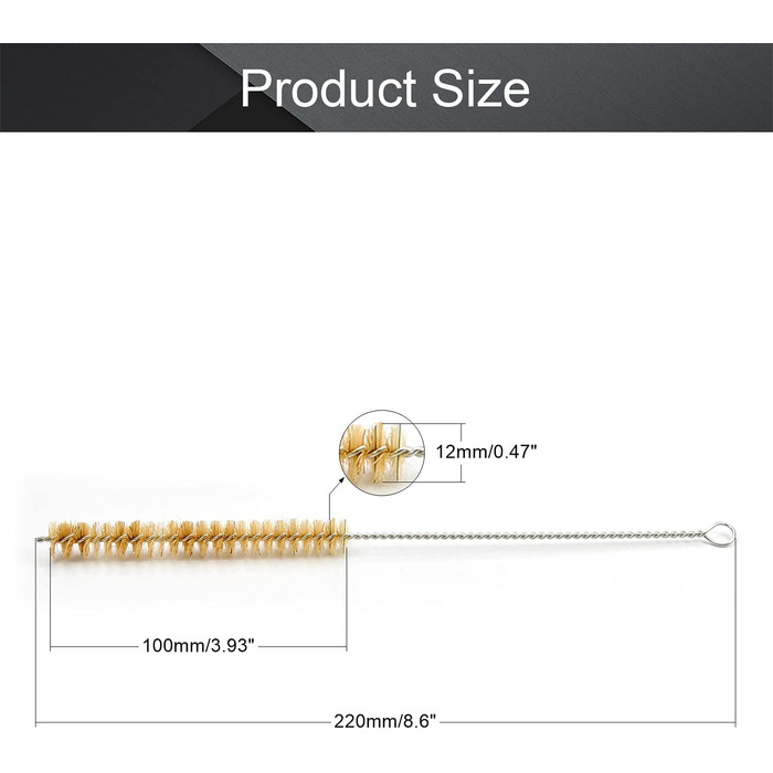 Щітка для чищення Utoolmart, свиняча щетина, щітка для чищення, щітка для соломи, соломинка для пиття, щітка для чищення, UT190817G-1008, діаметр 12 мм5