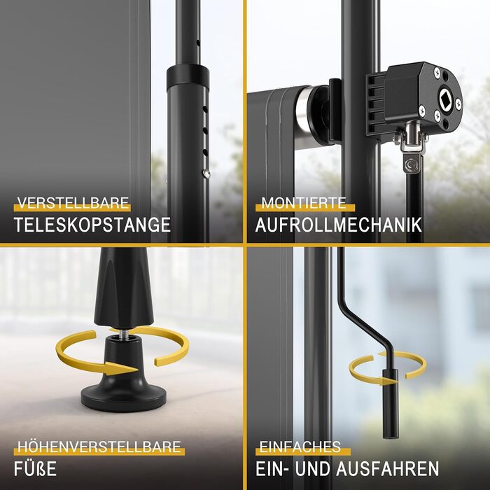 Тент Sol Royal Clamp, вертикальний тент для зовнішнього використання 200x310 см, захист від сонця та конфіденційності, балконний тент, свердління не потрібне вітрозахисний для саду або патіо, ручний, антрацит, водонепроникний, KM5 200 см антрацит