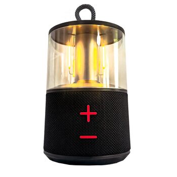 Ліхтар для кемпінгу з Bluetooth-динаміком, портативний підвісний наметовий ліхтар, що перезаряджається, вінтажний кемпінговий ліхтар для вуличних столів у пабі, чорний