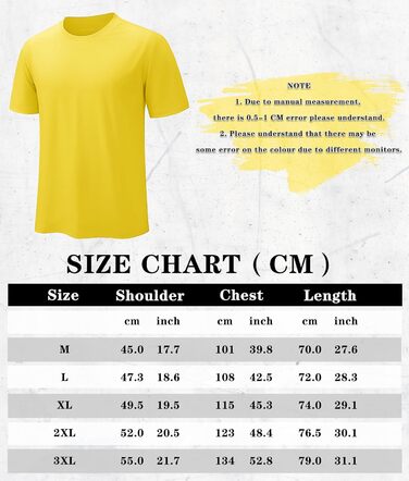 Чоловіча футболка CAVVA UV UPF80 з короткими рукавами, функціональна, дихаюча, з круглим вирізом, жовтого кольору, XL