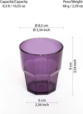 Дизайнерський набір пластикових склянок для води Omada, ємністю 30 мл, ідеально підходять для напоїв або довгих напоїв, можна мити