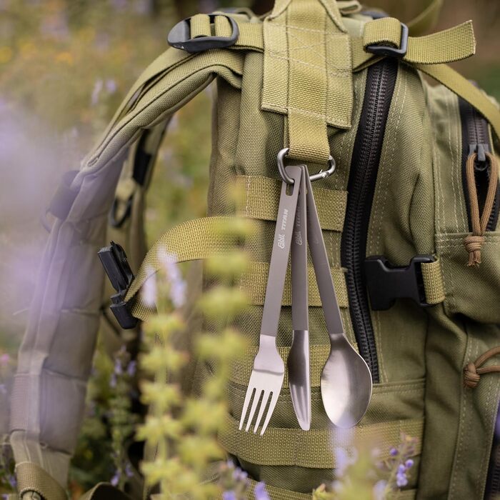 Титанові столові прибори Esbit, 3 предмети, надлегкі срібні