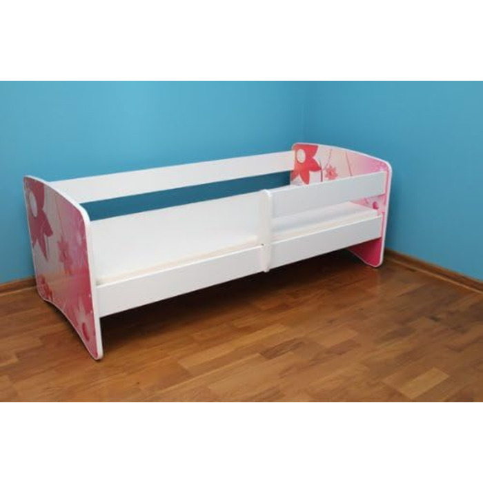 Дитяче ліжко 80x160 із захистом від падіння шухляда, 44 дизайни (поїзд)