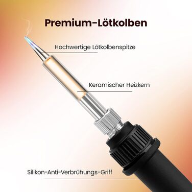 Паяльна станція KAIWEETS 60W, набір паяльників 200-480 з регулюванням, паяльна станція з 2 приставними допоміжними руками, лупою,