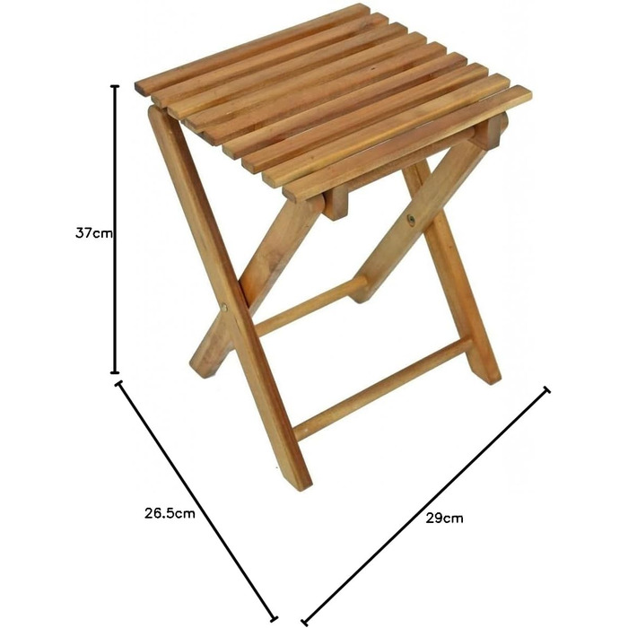 Складаний табурет TACOMA, табурет для квітів, журнальний столик з евкаліптового дерева 2 табуретки в наборі