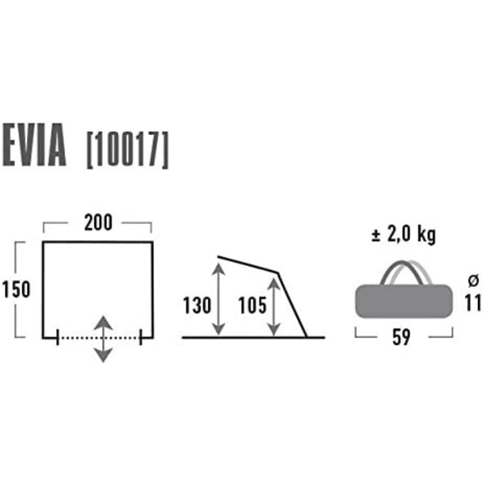 Пляжний навіс High Peak Evia, синій/бірюзовий, 10017