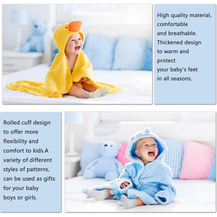 Унісекс дитячі шкарпетки з бавовняної махрової тканини, 10 пар, шкарпетки для новонароджених хлопчиків та дівчаток від 0 до 6 місяців, 1-3 роки, товсті зимові шкарпетки для малюків від 0 до 6 місяців, сині