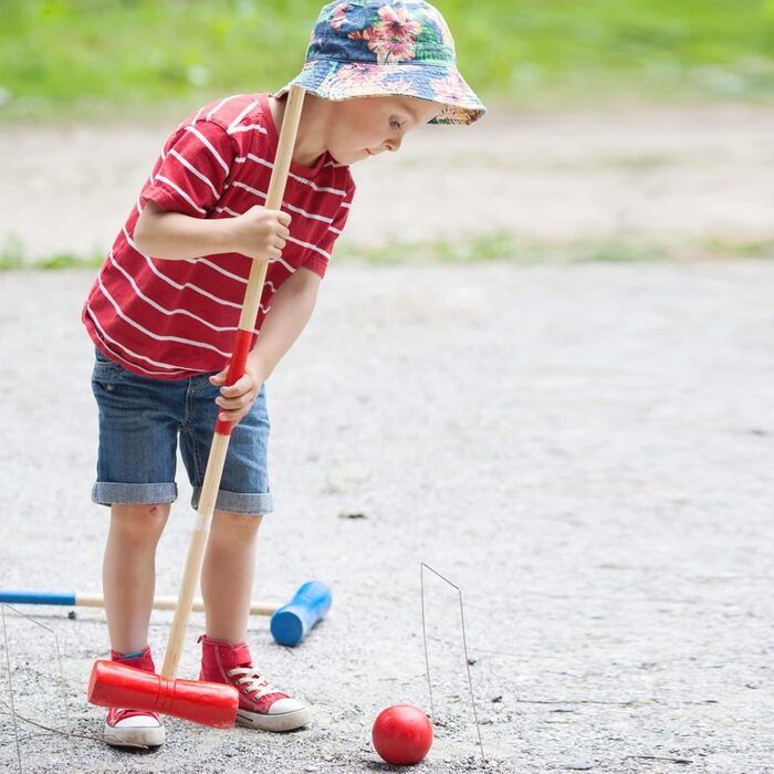 Набір для крокету UISEBRT, крокет на відкритому повітрі для 4 гравців, садова гра, дерев&39яна гра в крокет, гра на спритність для дітей та дорослих