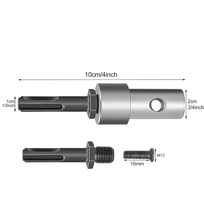 Буровий інструмент для саду та городу 800 мм, сталевий, з запобіжним болтом та адаптером SDS. Спіральний бур для стовпів, свердловини та земляних робіт (800 мм x 120 мм), чорний.