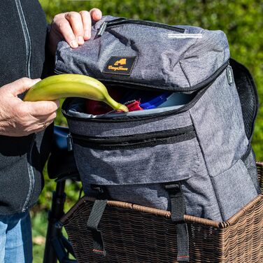 Рюкзак-холодильник CampFeuer 20 л сірого кольору Легкий та водонепроникний Ізольована сумка 20 літрів для барбекю, кемпінгу, пляжу та активного відпочинку Ізольований рюкзак-холодильник