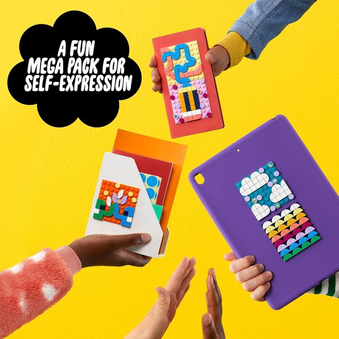 Набір LEGO DOTS Клейкі пластирі Megapack 41957 Arts and Crafts 5-в-1 для створення мозаїки, наклейки-пластирі своїми руками, ідея подарунка для творчих дітей, створіть індивідуальні дизайни для зошитів