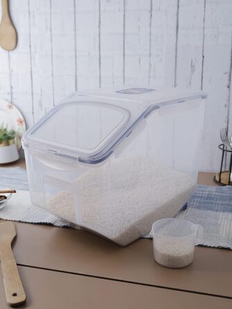 Контейнер Lock&Lock PP Classic для сипучих продуктів з кришкою з мірним стаканом 12 л 35 x 23 x 27 см Герметичний контейнер для зберігання круп, цукру, борошна та інших сипучих продуктів 12 л