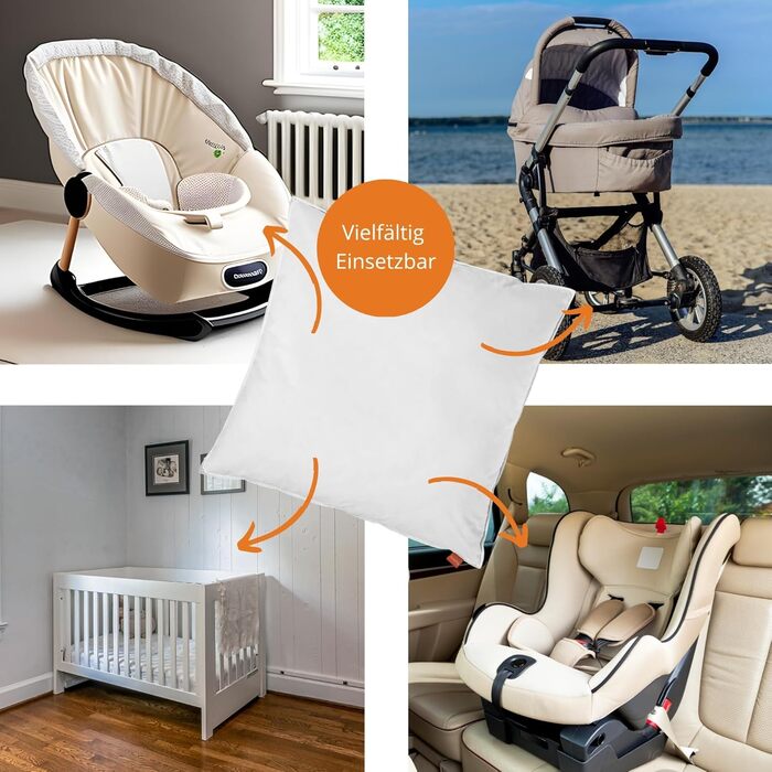 Подушка для коляски Sleepling 80x80 см, пухова ковдра для немовлят, подушка для коляски виготовлена зі 100 бавовни, 400 г пір&39я та пуху, Downpass, ковдра для коляски 80 x 80 см, можна прати, зроблено в ЄС