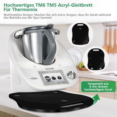 Ковзаюча дошка Zosudull для ковзаючої дошки Thermomix TM6 TM5, ковзаюча дошка преміум класу Thermomix з 2 шт. ами губок для миття посуду, розсувна дошка для Thermomix TM6 TM5 Аксесуари з колесами, катана дошка/слайдер