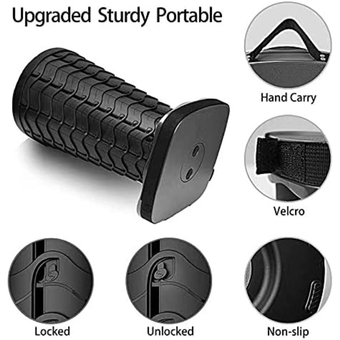 Портативний складаний стілець, телескопічний стілець, складний кемпінговий стілець для кемпінгу на свіжому повітрі, риболовлі, барбекю, використання в приміщенні, кухні, вантажопідйомність 220 кг, чорний