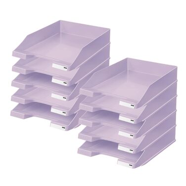 Класичний лоток для листів HAN, 10 предметів, настільний органайзер, канцелярське приладдя, лотки для документів, офісні матеріали, лоток для листів, лоток для документів, формат до A4/C4, 1027-X-887, пастельно-фіолетовий