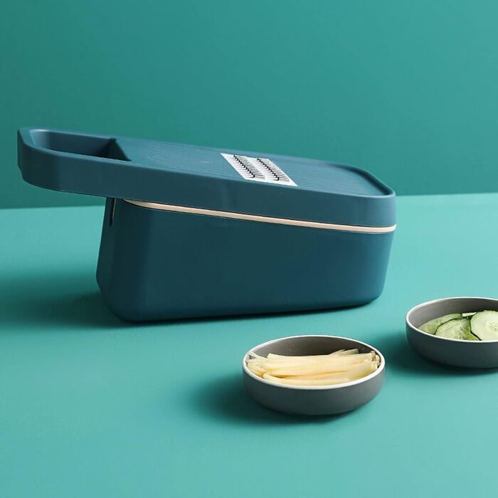 Багатофункціональний подрібнювач овочів Miokycl, ручний подрібнювач сиру із захисним кожухом для рук для зливу, шинкування, зберігання овочів