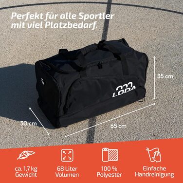 Л) - Спортивна сумка з відділенням для взуття, відділенням для вологих речей, функцією рюкзака та кишенею для цінних речей - Ідеальна сумка для футболу, гандболу, тренувань або фітнесу - Сумка для спорту, подорожей та відпочинку, 68