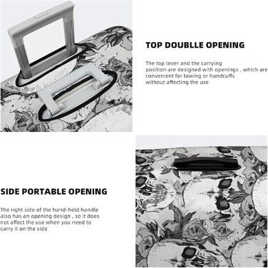 Чохол для валізи BAFAFA з принтом черепа та скелета, захист від подряпин та пилу, еластичний, чорний, розмір 95