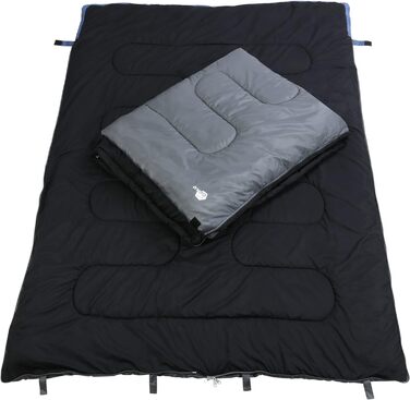 Ваш спальний мішок GEAR 2 Man Marin -7C Ковдра Спальний мішок 220x150 см Двоспальний мішок 3-4 сезони Синій сірий