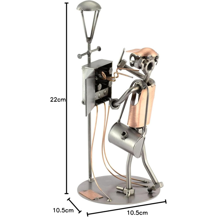 Гвинтик електрик з блискавкою I Зроблено в Німеччині I Ручна робота I Ідея для подарунка I Сталева фігура I Металева фігура I Металева людина, 24 I