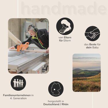 Дитяче ліжечко Smann 60x120 см - підходить від 0 до 4 років - на колесах та трансформується в дитяче ліжечко - система ременів безпеки та регулювання висоти для всіх ліжок - натуральний колір