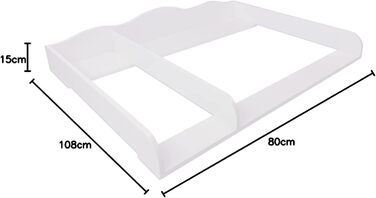 Пеленальний блок XXL сумісний з комодами IKEA Hemnes тощо. 108x80x10 см Пеленальний матрацик з дерева МДФ Пеленальний блок преміум