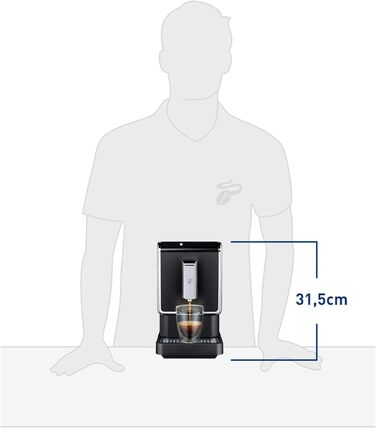 Автоматична кавоварка Tchibo Esperto Caff для Caff Crema та Espresso, антрацит Anthracite Esperto Caff