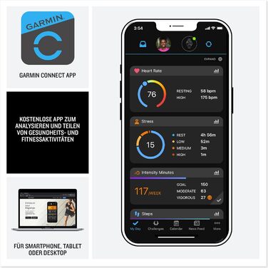 Мм Розумний фітнес-годинник, 1,2-дюймовий сенсорний AMOLED-екран, до 10 днів роботи від акумулятора, понад 30 спортивних програм, Bluetooth-телефонія та голосовий помічник, музика, Garmin Pay, режим для інвалідного візка, колір сірий/сріблястий, 41 мм, 3S