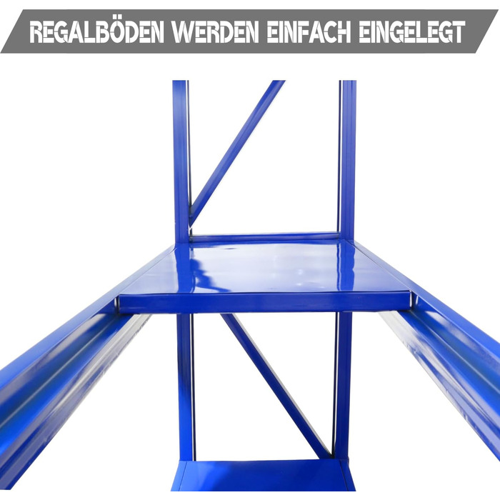 Сталевий надміцний стелаж Area1 200x200x50 см (ВxДxШ) Надійна промислова якість для складів, гаражів або підвалів 200 x 200 x 50 см