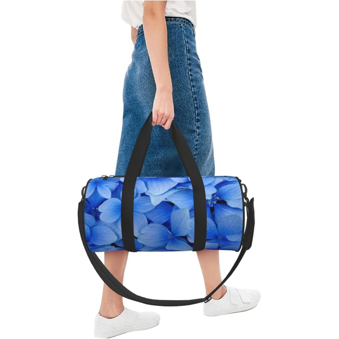 Спортивна сумка, дорожня сумка, сумка для подорожей, з тропічним квітковим принтом, сумка на нічліг, чорна, універсальний розмір