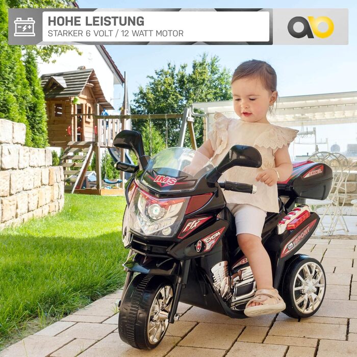 Дитячий електромотоцикл C051 - Вантажопідйомність 25 кг - Електричний дитячий триколісний велосипед зі звуковим модулем - Дитячий