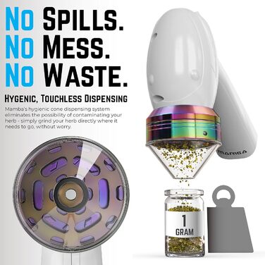 Гр. Електричний подрібнювач спецій, акумуляторний USB з дозуючим засобом і головкою лійки для легкого наповнення - повністю зарядіть Rainbow перед використанням, 1