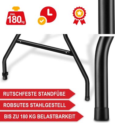 Великий розкладний стіл з імітацією дерева - розкладний садовий стіл, фуршетний стіл, кемпінговий стіл на 6 осіб - виготовлений з міцного пластику/алюмінію - стіл з текстурою дерева для використання в приміщенні та на вулиці - розкладний стіл