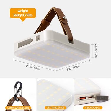 Світлодіодний кемпінговий ліхтар Naturehike 11000 мАг 1100 лм, супер яскравий кемпінговий ліхтар, що перезаряджається, з гачком, три рівні колірної температури, плавне регулювання яскравості до 180 годин, 11000 мАг 1100 лм