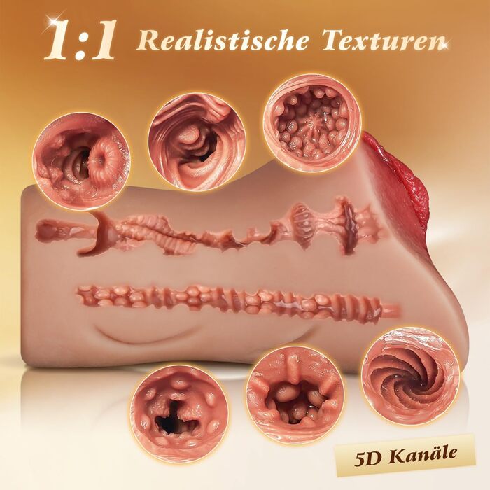 Мастурбатор DVG 2-в-1, з подвійним каналом, вагінальний і анальний, 5D текстура