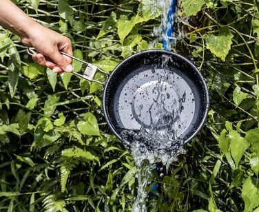 Безмежна подорож 22,8 см/1,5 л Кемпінгова сковорода для газової плити Титанова сковорода Ультралегкий похідний посуд Сковорода-гри