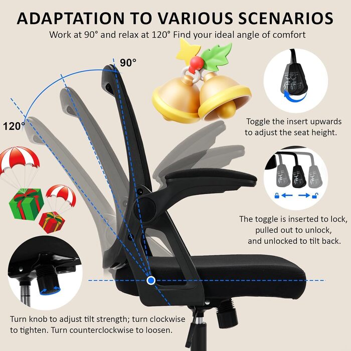 Ергономічне офісне крісло з сітчастою оббивкою