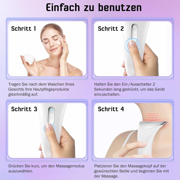 Масажер для обличчя для обличчя пристрій для масажу зморшок Пристрій для підтяжки обличчя EMS Face Massager - проти зморшок з 3 світлодіодними режимами Масаж обличчя - 45 Тепловий масажер для підтяжки шкіри для жінок Чоловіки