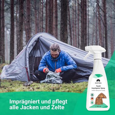 Емма Зелений водонепроникний спрей для текстилю та намету 2x500 мл - Стійке просочення для наметів та одягу - Водонепроникна розпи