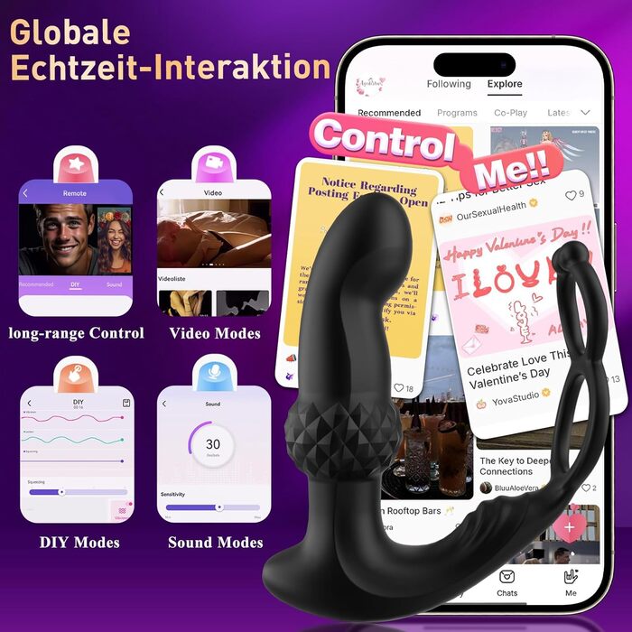 Покращений анальний вібратор для чоловіків, стимуляція простати з подвійним кільцем для пеніса, анальна пробка у формі ромба для чоловіків, набір вібраторів, секс-іграшка, анальний вібратор з підйомом вгору на 30, 7 режимами та дистанційним керуванням