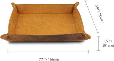 Лоток для зберігання речей Londo з натуральної шкіри - шкіряний органайзер, практична коробка для зберігання - для гаманців, годинників, ключів, монет, мобільних телефонів та канцелярського приладдя, колір верблюжий