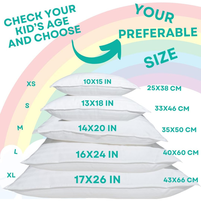 Дитяча подушка Kids Fluff 2 шт. Toddler Pillow (35x50cm) - з бавовняним чохлом 300T та альтернативним пуховим наповнювачем. Гіпоал