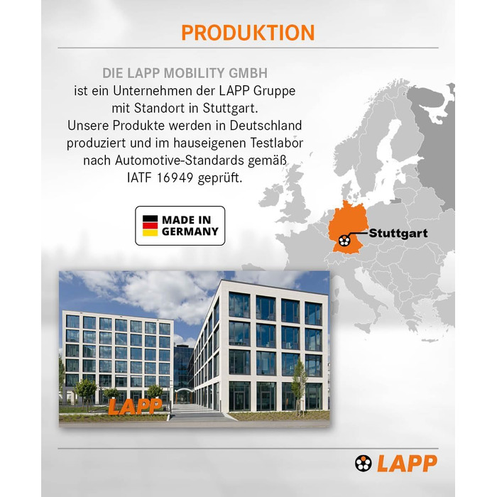 Зарядний кабель LAPP MOBILITY тип 2 11 кВт 7м - 20а зарядний кабель для електромобілів 3-фазний - зарядний кабель із захистом IP55