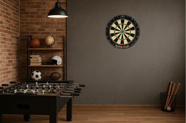 Мішень для дартсу Carromco Superplay, сталевий дартс, сизалевий дартс з 3 сталевими та 3 м&39якими дартс, міцне металеве кільце з номером, стріли для дартсу, набір дартс, гра в дартс, турнірний розмір
