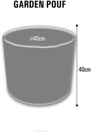 Пуф для табурету BERTONI для балкона та саду Пуф Codura Weatherproof 40 x 40 см Садова крісло-мішок для вулиці та приміщень Круглий пуф зі знімною кришкою Миється Аліканте