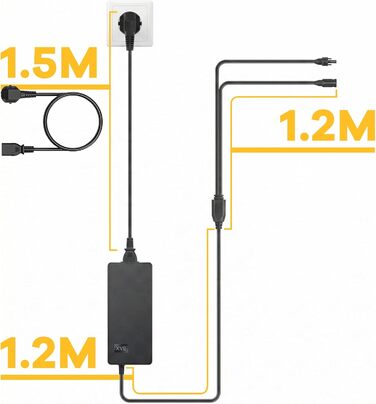 Зарядний пристрій WingFly AC-MC4, для заряджання SolarFlow Hub 1200 / Hub 2000 / AIO 2400 / Solix, 54V/3A, 162W, підходить для використання взимку та в дощову пору року.